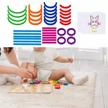 Строительные палочки и кольца головоломка Монтессори игрушки для сопоставления подарок Строительство для