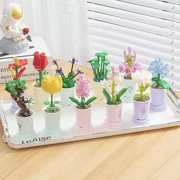 Строительный блок «Цветок зодиака» Вечный букет Модель DIY Украшение для дома Мелкие частицы Обучающая игрушка Детский подарок на день рождения without box