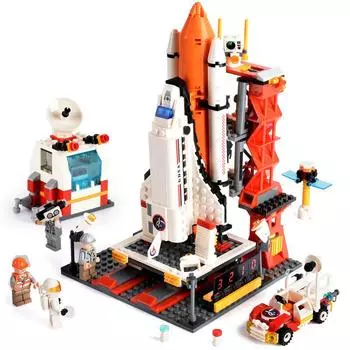 Строительный блок для центра запуска шаттла, блоки «сделай сам», кирпичи, развивающие игрушки для детей, подарок