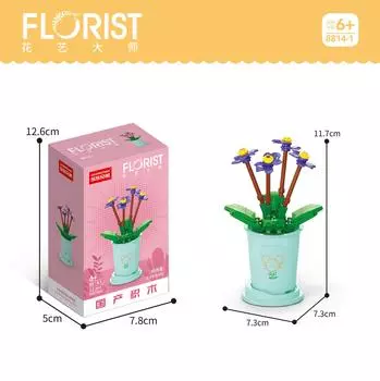 Строительный блок из крошечных частиц, букет горшечных суккулентов, совместимый с настольным украшением, модель образовательной сборки игрушки