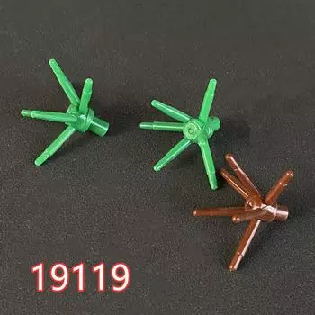 Строительный блок из мелких частиц, совместимый с растениями, строительный блок 19119, поднос для цветов из шести стержней, стебель, трава, цветущее персиковое дерево, цветущая вишня 1