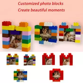 Строительный блок настенный фото пазл украшения День матери DIY индивидуальный подарок One Size красный