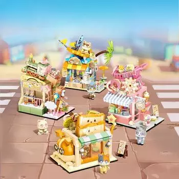 Строительный блок Street View Small Part Puzzle Building Block Игрушечная модель Настольное украшение 22.5*6*18cm