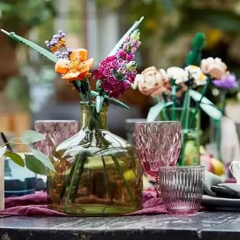 Строительный набор с цветами, украшение ко Дню матери, ботаническая коллекция, отличный подарок на день рождения, годовщину или День матери