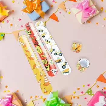 Строительство Slap Браслет Строительная Машина Экскаватор День Рождения Декор Дети Мальчики Инженерная Машина Сувениры для вечеринок Грузовик Clap