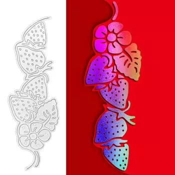 Строка клубники, дизайн, металлические трафареты, сделай сам, скрапбукинг, тиснение, трафарет, бумага, шаблон для альбома серебряный