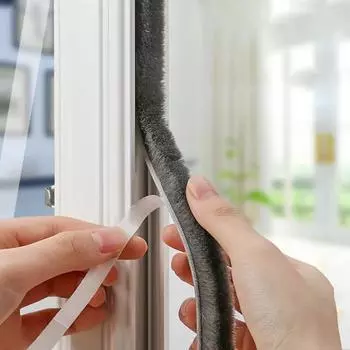 Strong Adhesive And Self-adhesive Wool Strip For Doors And Windows, Windproof, Soundproof, And Soft Wool Strip 10 Meters 7x5mm белый