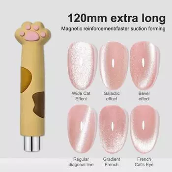 Прочная ручка в виде кошачьего когтя, магнитная полоска, кошачий глаз, магнит для гель-лака для ногтей, эффект полосок 3D, многофункциональные магнитные ручки, инструменты белый