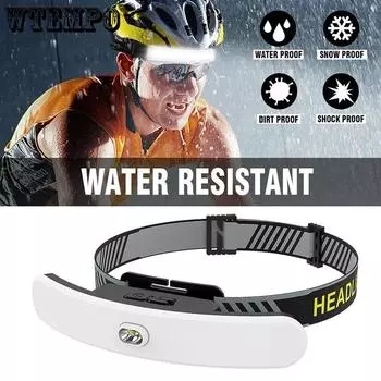 Strong Headlight Red Warning Work Light USB Charging Searchlight Portable Head Mounted Large Floodlight чёрный
