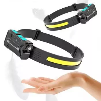 Strong Light Sensing Dual Light Source LED Headlights Super Bright Cob Floodlight USB Rechargeable Waterproof Outdoor Work Light