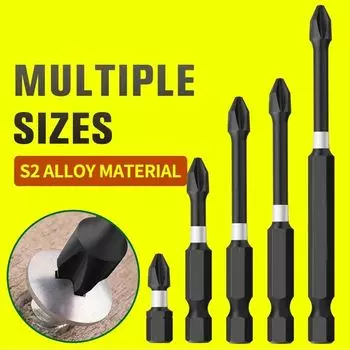 Strong Magnetic Batch Head High Hardness PH2 Screwdriver Bits Cross Bit Electric Screwdrivers 3pcs-65/70/mm90