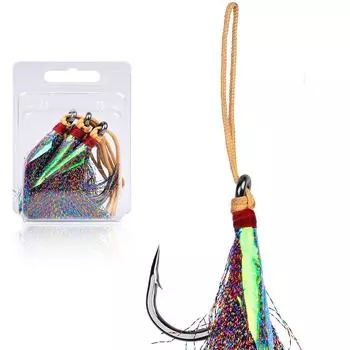 Strong Sharp Assist Hooks Carbon Steel Single Jig Hooks Portable Slow Jigging Hooks Fishing Lure