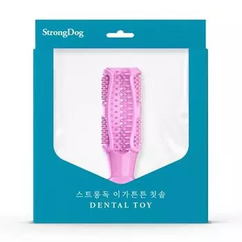 Strongdog Dental Toy Самостоятельная зубная щетка для маленькой собаки, розовая, 1 шт.