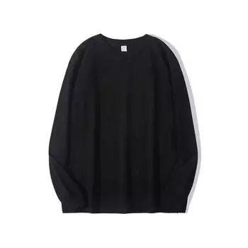 Strongly Recommend White and Opaque! 250G Heavy Weight Pure Color Short-Sleeved T-shirt Female Loose Easiest for Match Bottoming Shirt Tops Men Black (Long sleeves) 2XL