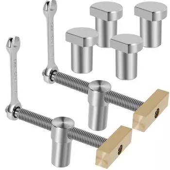 Струбцины для верстака 3/4 дюйма Прочные струбцины для деревообработки Из нержавеющей стали Рабочий стол с ЧПУ Прецизионная обработка Зажим для верстака с 2 храповиками silver19mm