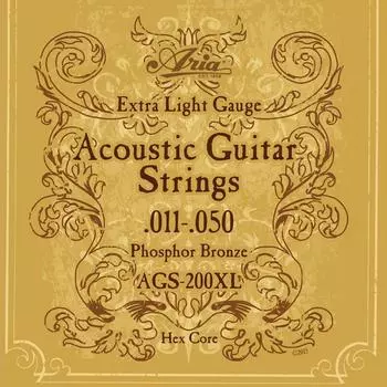 Струны для акустической гитары ARIA Folk Guitar Extra Light Phosphor Bronze AGS-200XL