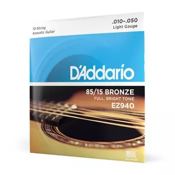Струны для акустической гитары D Addario 8515 American Bronze Light 12 струн .010-.050 EZ940 []