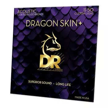Струны для акустической гитары DR Strings DRAGON Bronze SKIN+ 80/20 DA8-11 []