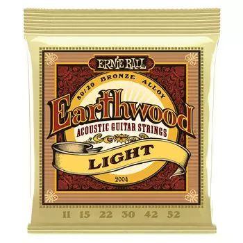 Струны для акустической гитары ERNIE BALL 2004 EARTHWOOD BRONZE LIGHT [подлинные] (11-52) 80/20