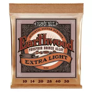Струны для акустической гитары ERNIE BALL 2150 EARTHWOOD PHOSPHOR BRONZE EXTRA LIGHT [Оригинальный продукт] (10-50)