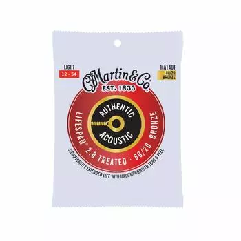 Струны для акустической гитары MARTIN AUTHENTIC ACOUSTIC с обработкой Lifespan 2.0 MA140T Light .012-.054