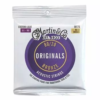 Струны для акустической гитары MARTIN M175 Custom Light x 3 комплекта 11-52