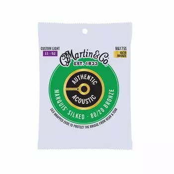 Струны для акустической гитары Martin MARTIN AUTHENTIC ACOUSTIC Marquis Silked MA175S Custom Light .011-.052