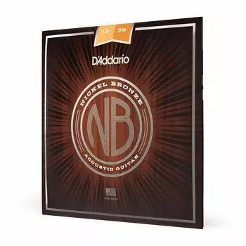 Струны для акустической гитары, никель-бронза, светлый низ, NB1256 D Addario, верхний/средний .012-.056 []