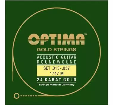 Струны для акустической гитары Optima, 24-каратное золото 1747.M золотой