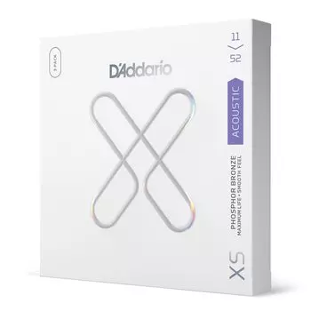 Струны для акустической гитары XS Coated Strings Phosphor Bronze Custom Light 3set Pack D Addario .011-.052 XSAPB1152-3P []