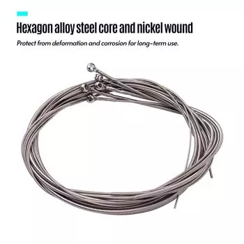 Струны для электрической бас-гитары, шестигранная проволока из сплава, никелированная рана, яркие, устойчивые к коррозии, 5 струн серебряный