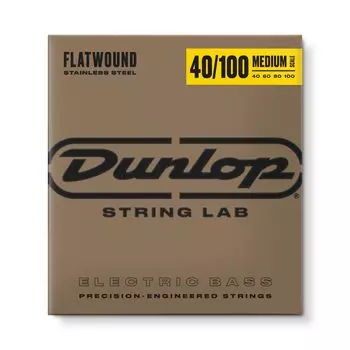 Струны для электробас-гитары JIM DUNLOP из нержавеющей стали с плоской обмоткой DBFS40100M