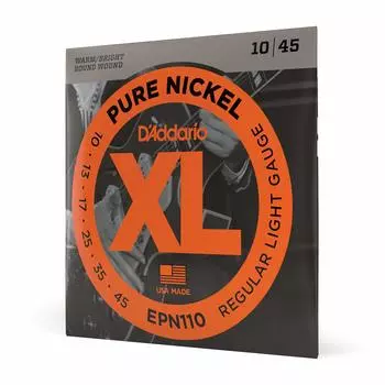 Струны для электрогитары D Addario Pure Nickel Light Regular .010-.045 EPN110 []