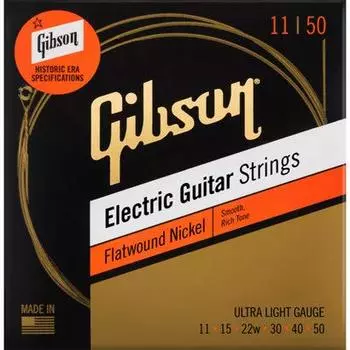 Струны для электрогитары Gibson Flatwound (Ультралегкий/11-50) [SEG-FW11]