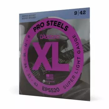 Струны для электрогитары Pro Steel Super Light EPS520 D Addario .009-.042 []