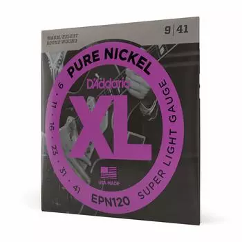 Струны для электрогитары Pure Nickel Super Light EPN120 D Addario .009-.041 []