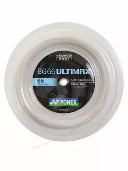 Струны для бадминтона YONEX BG66 Ultimax Metallic White, рулон 200 м, металлик-белый (0.65mm) БГ66УМ-2 (430)