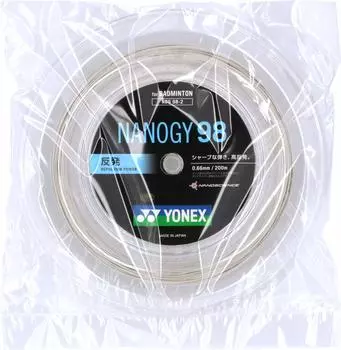 Струны для бадминтона YONEX Nanogy 98 серебристо-серые рулон 200м (0,66 мм) НБГ98-2