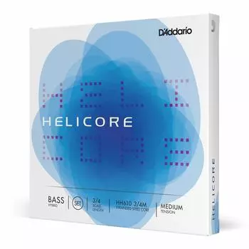 Струны для деревянной бас-гитары HH610 Helicore Hybrid Bass D Addario (Контрабас) 3/4M струн/комплект []