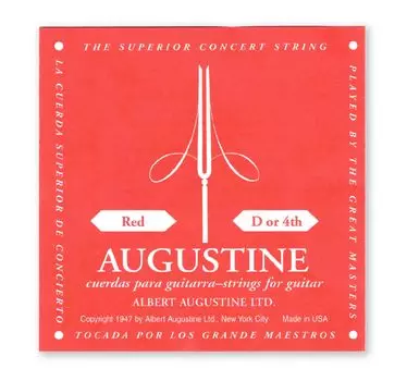 Струны для классической гитары AUGUSTINE, красные, 4 струны, КРАСНЫЕ, 4-я