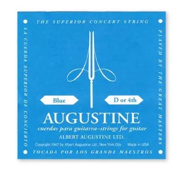 Струны для классической гитары AUGUSTINE, синие, 4 струны, СИНИЕ, 4-я синий