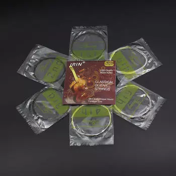 Струны для классической гитары с черным нейлоновым сердечником и посеребренной медной обмоткой, 1-6 шт., 6 шт.