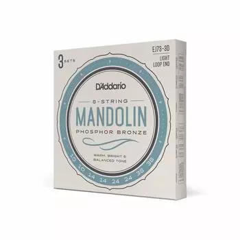 Струны для мандолины из фосфорной бронзы, 3 комплекта D Addario .010-.038 EJ73-3D []