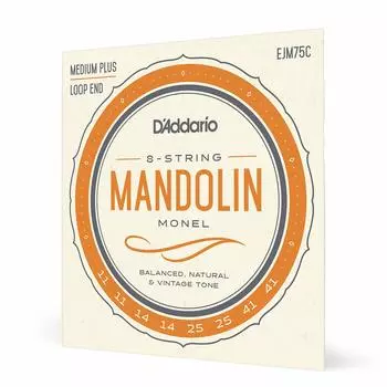 Струны для мандолины с обмоткой из монеля, средние и большие EJM75C D Addario .011-.041 []