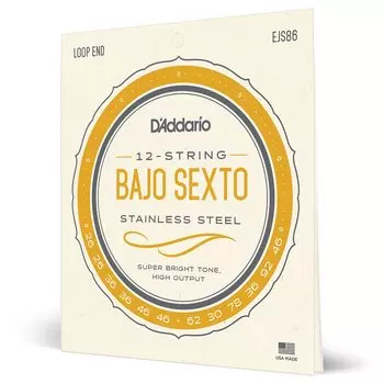 Струны для секст-гитары Bajo из нержавеющей стали EJS86 D Addario []