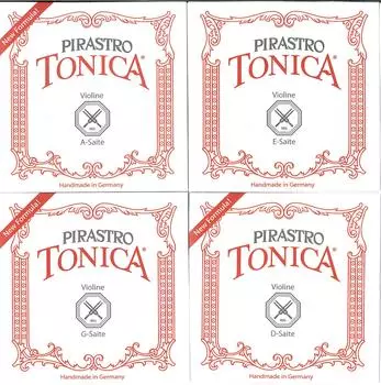Струны для скрипки PIRASTRO TONICA размер 4 набор струн петля 4/4 (струна ми #3125 сталь) серебряный