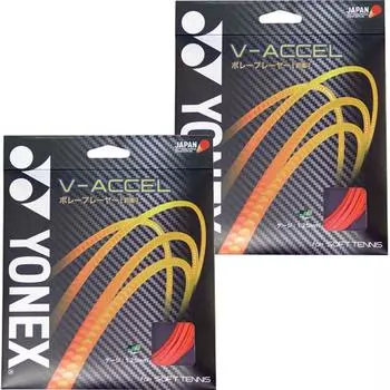 Струны для тенниса YONEX V Axel Gut Soft, калибр Shine, красные, набор из 2 струн SGVA-716-2SET, 1,25 мм красный