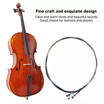 Струны для виолончели, полный набор, стальной сердечник, 4/4, запасные части, аксессуары для музыкальных инструментов 110cm / 43.3in белый