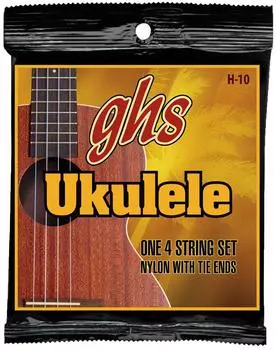 Струны GHS Струны ghs для укулеле HAWAIIAN Ukulele Черный нейлон УКУЛЕЛЕ/Гавайский (Концерт/Стандарт) Н-10