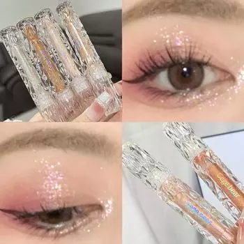 Струящиеся тени для век со звездами и бриллиантами, тонкие мерцающие перламутровые осветляющие слезинки, блестки, взрывные жидкие тени для век